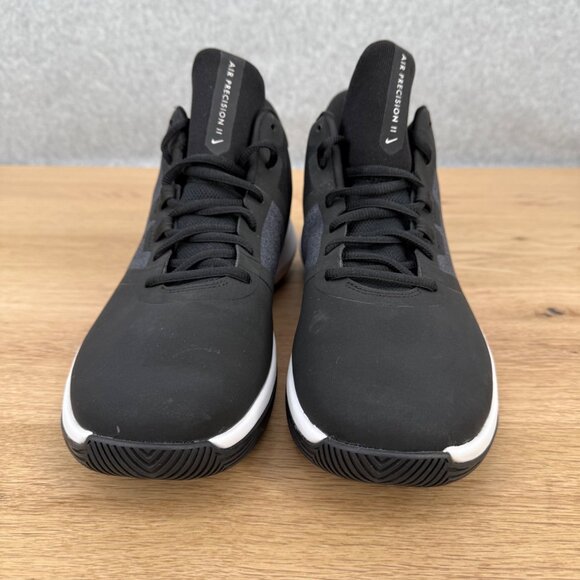 Nike Mens Air Precision II Basketball Shoe Size 10.5 Black White High Top AQ3521 - Picture 2 of 13